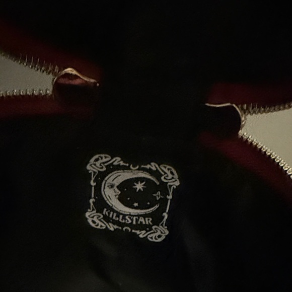 Killstar Red Skull Crossbody Bag Gothic Velvet Purse Tassel Strap EUC - Picture 9 of 13